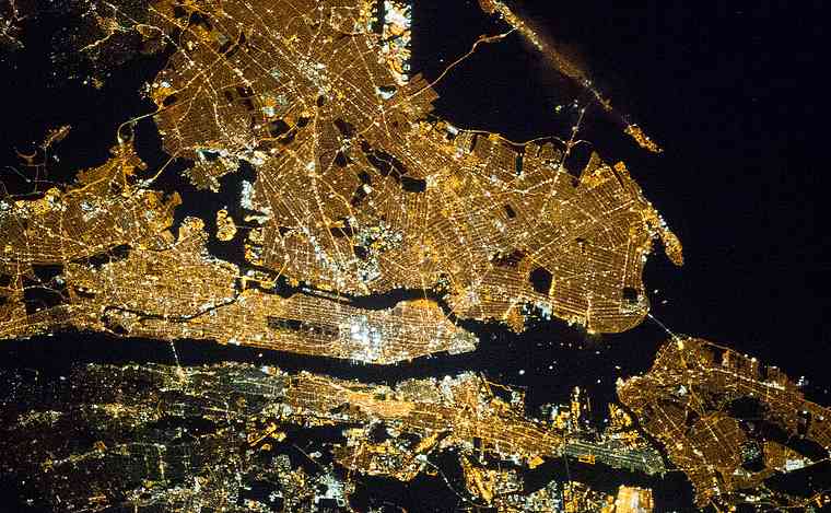 Imagen de Nueva Yorkk realizada por la NASA