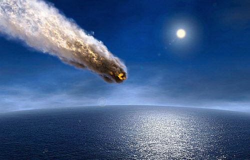 Meteorito cayendo al mar