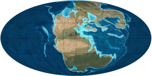 Pangea al pricipio del Triásico