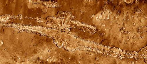 Valles Marineris. Lowell creyó ver canales