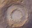 Cráter helado en Marte
