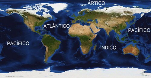 Mapa de los océanos